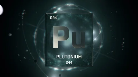 Plutonium as Element 94 of the Periodic Table 3D illustration on green 스톡 동영상 120585231