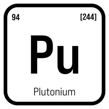 Plutonium, Pu, periodic table element Stock Illustration
