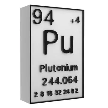 Plutonium,Phosphorus on the periodic table of the elements on white blackgr.. Stock Illustration