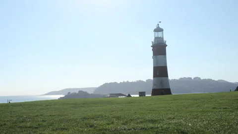Plymouth Smeaton's Tower Timelapse Stock Footage