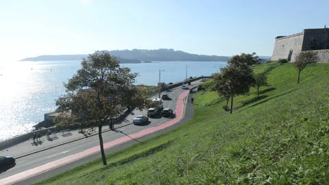 Plymouth Sound Road Stock Footage