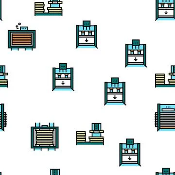 Plywood Production Vector Seamless Pattern 스톡 일러스트
