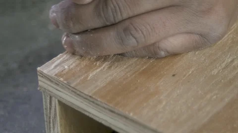 Plywood screwing process close up Stock Footage 122654443