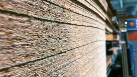 Plywood sheets stack close up in construction hardware store building materials Stock Footage 312758920