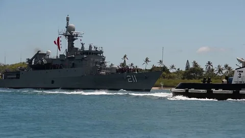 PM 211 arrives at Joint Base Pearl Harbor-Hickam - 2018 Stock Footage 97209226