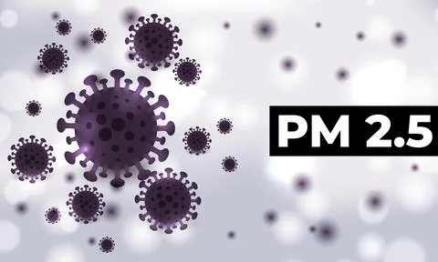 PM 2.5 Air pollution concept banner. Atmospheric particulate matter Stock Illustration