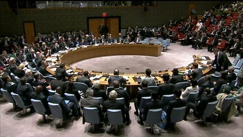 P.M. David Cameron speaks during United Nations Security Council Summit - 2014 Stock Footage 93028025