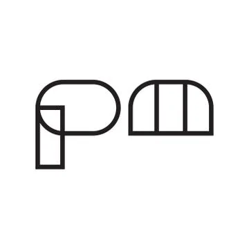 Pm initial letter vector logo icon Illustrazione stock