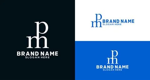 PM Letter Monogram logo design pm icon Lettermark Logo Stock Illustration