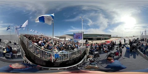 PM Netanyahu speaking about the tasks of the new Ramon Airport 360VR Видео 101810468