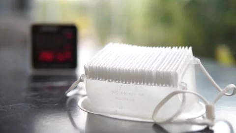 PM2.5 Dust Measuring Device: Danger Alert Notifications Stock Footage 268944564