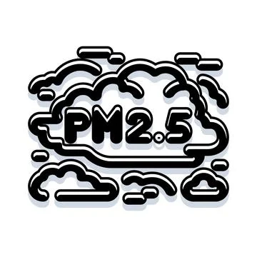 Pm2.5 particulate matter creating environmental air pollution Stock Illustration