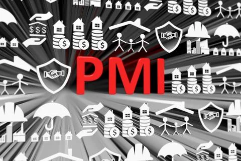 PMI concept blurred background 3d render illustration Stock Illustration