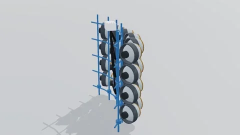 Pmt array particle detector 3d loop white background 3D animation seamless loop Stock-Footage 341850559