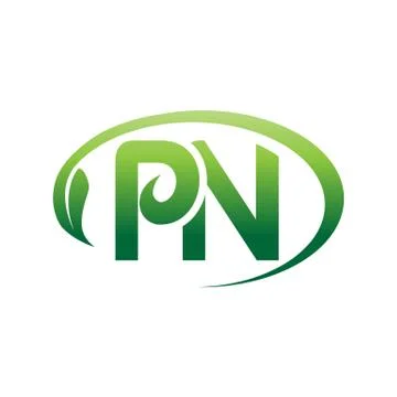 PN with leaf logo Stock Illustration