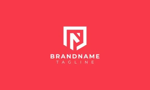PN logo design . abstract letter PN in the sield. vector illustration Stock Illustration