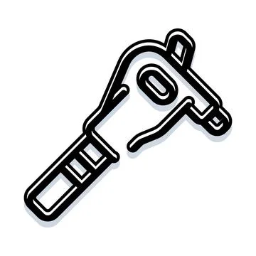 Pneumatic air gun compressor nozzle outline graphic Ilustración de archivo