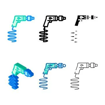 Pneumatic edition drill tool work color icon vector Stock Illustration