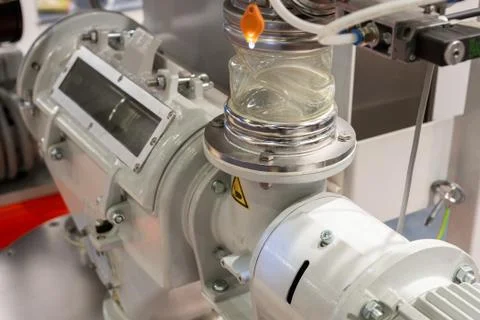 Pneumatic feeding system for polypropylene pellets for extruder machines Stock Photos