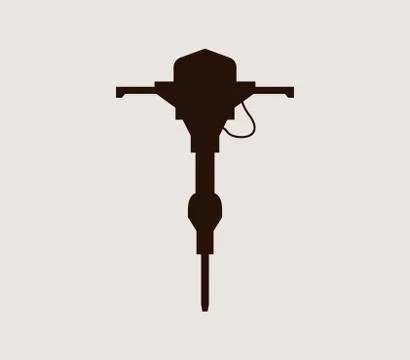 Pneumatic hammer icon on white background Stock Illustration