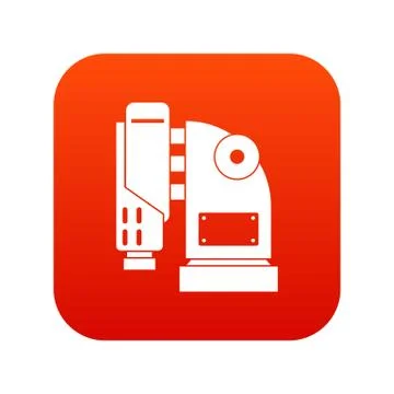 Pneumatic hammer machine icon digital red Stock Illustration