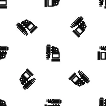 Pneumatic hammer machine pattern seamless black Stock Illustration