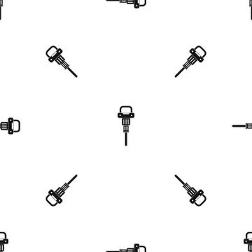 Pneumatic hammer pattern seamless black 스톡 일러스트