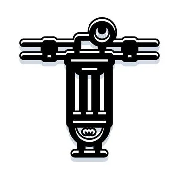 Pneumatic handheld breaking construction tool icon Stock Illustration