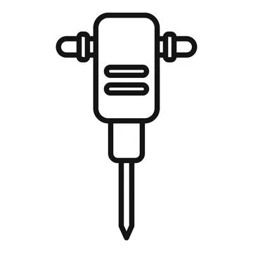 Pneumatic jackhammer with chisel tip for demolition work Stock Illustration