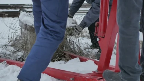 Pneumatic lid lifting machine Stock Footage 73241317