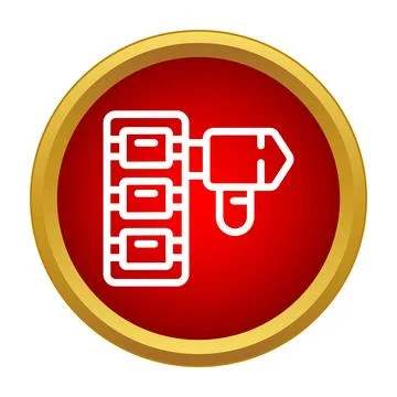 Pneumatic nail gun tool icon depicting construction work Stock Illustration