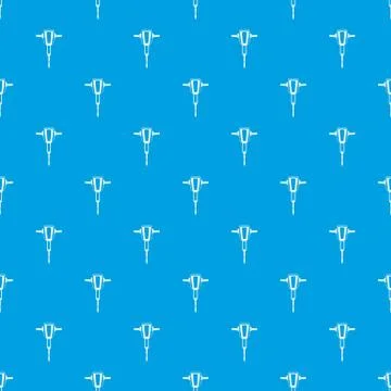 Pneumatic plugger hammer pattern seamless blue 스톡 일러스트