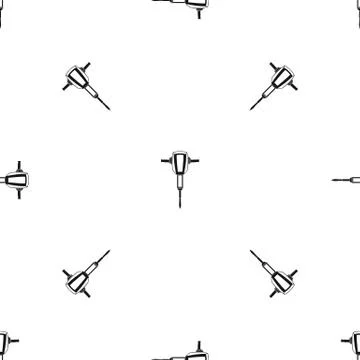 Pneumatic plugger hammer pattern seamless black Stock Illustration