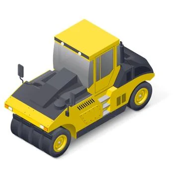 Pneumatic road compactor icon Stock Illustration