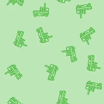 Pneumatic roller construction vehicle line seamless pattern Stock Illustration