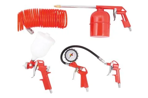 Pneumatic toolset isolated Stock Photos