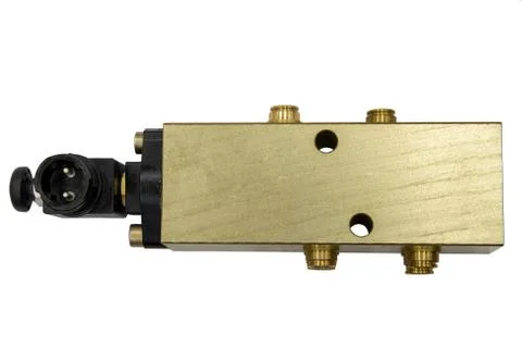 Pneumatic valve block Stock Photos