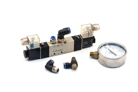 Pneumatic valves Stock Photos