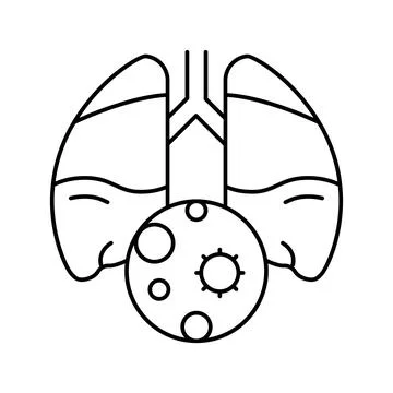 Pneumonia inflammation line icon vector illustration 스톡 일러스트