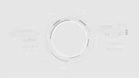 PNG Alpha. looping digital technological HUD UI template. Robotics concept. Sci Stock Footage 247813732