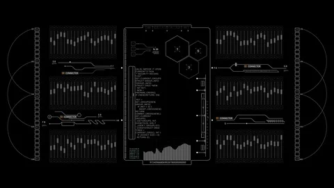 PNG Alpha technological HUD elements. Stock Footage 84723145