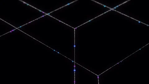 PNG Alpha.Abstract digital dot line particle data background connecting tec.. Stock Footage 243641825