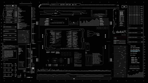 PNG alpha.Digital interface.Futuristic infographic elements. Vidéo 85589320