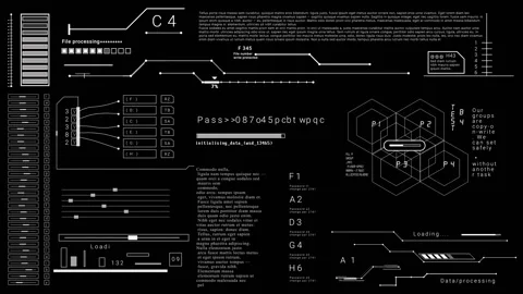 PNG alpha.HUD elements. Stock Footage 91974788