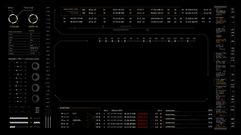 PNG Alpha.HUD technological User Interface. Stock Footage 129955323