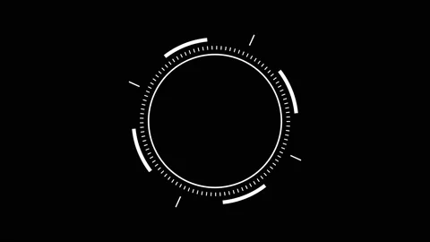 PNG Alpha.Looping 10 sec HUD circle animation. Type 3 Stock Footage 129380457