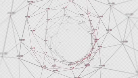 PNG Alpha.Looping colorful Plexus technological digital Tunnel lines and dots 動画素材 166673956