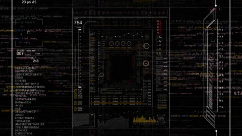 PNG Alpha.Looping HUD technological User Interface. Stock Footage 130117946