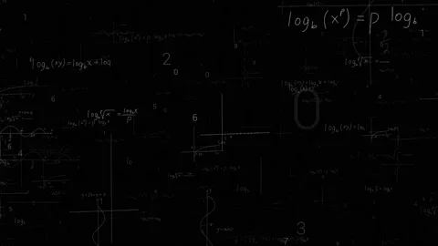 PNG Alpha.Math logarithms formulas and  trigonometric functions. Stock Footage