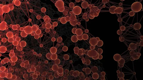 PNG Alpha.Molecular net chain. Stock Footage 127953053